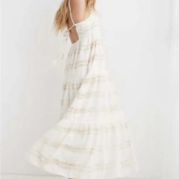 NEW Aerie White Tie Dye Tiered Maxi Sundress - Picture 2 of 7